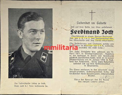 Sterbebild wwii oberfähnrich - sterbebild,