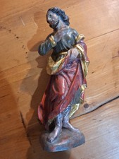 alte Heiligenfigur Holz heilige Josef , geschnitzt, farbig gefaßt