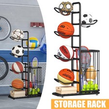 Ball Lagerregal 6-stufiger Sportgeräte Organizer Metall Garage Vertikalregal DHL