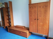 Schrank; Massivholz; Wildeichefunier auf Buche Tischlerplatte