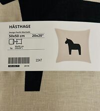 IKEA Hästhage Kissenbezug beige schwarz Dala Kissenhülle 50x50cm 505.492.71 NEU