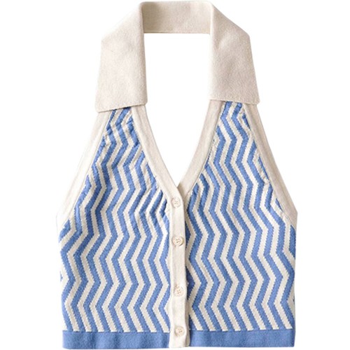 Damen neckholder knittes weste - damen,