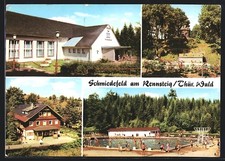 Ansichtskarte Schmiedefeld am Rennsteig, FDGB-Kulturhaus, Filmbühne, Waldbad 