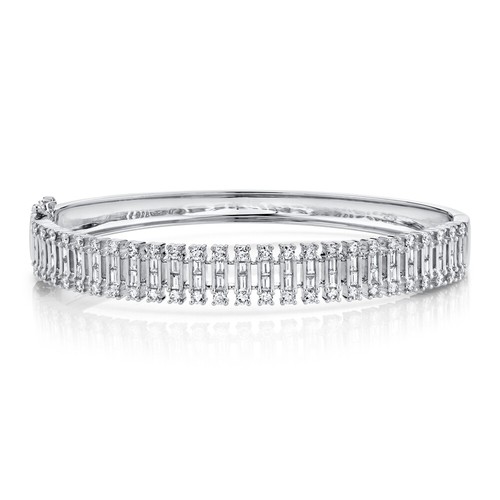 14k weißgold baguette - weißgold,