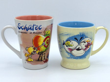 2x Diddl Tasse Sternzeichen Fisch + Schütze - Sprüche Kaffee Becher Mug Set