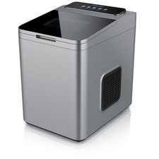 Arendo Eiswürfelmaschine 10-12kg/24H Silber 1,4L Cocktail Softgetränk Bullet
