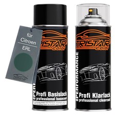 Autolack Spraydosen Set für Citroen ERL Verde Guardia Civil Basislack Klarlack