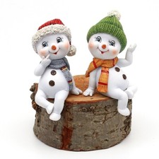 LUSTIGE SCHNEEKINDER 2 Stück = 1 PAAR Kantenhocker Schneemann Figur
