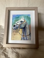 Originalbild Aquarell handgemalt, Motiv Pferdekopf, Maße 14,3 x 21 cm, ungerahmt