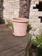 Pflanzkübel Blumentopf Kunststoff Terracottafarben Mediterran Untersetzer Rollen