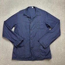 Französische Jacke Erwachsene klein blau Vintage Utility Militär Arbeitskleidung Canvas Hausarbeit Männer