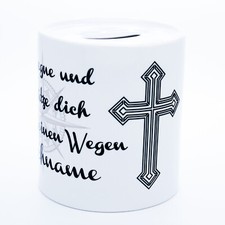 Kreuz Spardose Namen Geschenk Taufe Kommunion Einschulung Mädchen Kinder Junge