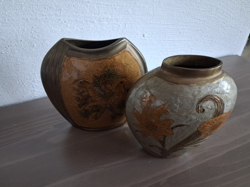 Vintage vasen messing - 2x,