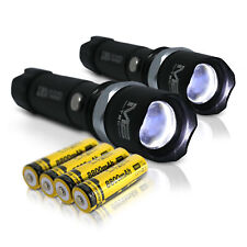 2x Polizei Swat Led Cree Taschenlampe 5000 Lumen inkl 4x PowerAkku + Ladekabel