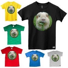 EAKS® Kinder T-Shirt "Eating Guinea Pig" Kids Shirt für Jungen Meerschweinchen