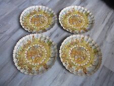 4 alte Osterteller, Gabenteller aus Pappe Motiv Hasenfamilie, Tiere, Zwerg, Eier