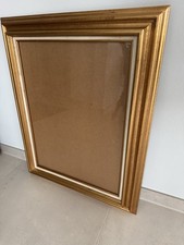 Bilderrahmen Massivholz Goldrahmen, Hinter Glas , 78x62 cm,  Glas 60x45 cm