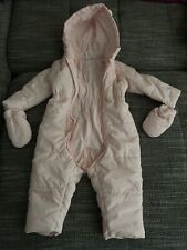 Schneeanzug mit Befestigung Fäustlinge-Füsslinge Mädchen Gr.92 Rosa 1xgetragen 