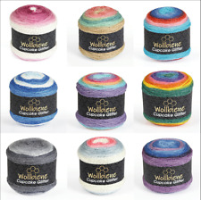 Wollbiene Cupcake Glitter Strickwolle Bobbel Batik Häkel Wolle 150g Wolle 540m