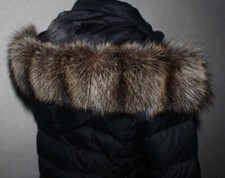 Pelzstreifen Kapuze Waschbär