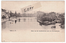 AK Halle (Saale): Schifferbrücke nach Herrenstraße um 1900 - selten