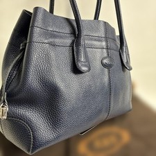 Tods D Bag Navy Pebbled