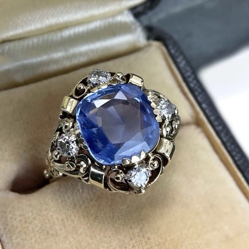 Art deco gold diamant saphir - art,