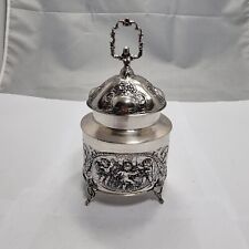 C96# wunderschöne Tee-Dose Silber 800 punziert deutsche Handarbeit