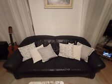 Dunkelblaues Leder Sofa und zwei Dunkelblaue Sesseln in sehr hoher Qualität