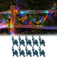 10x Weihnachtslicht-Federclips