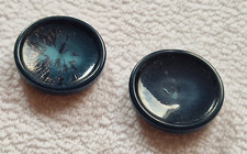 Nähen Basteln - 2 Knöpfe (Augen) - 2,9 cm Durchm. groß - Dunkelblau - Vintage