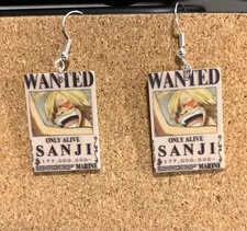 Handgemachte Sanji Fahndungsplakat Ohrringe Ohrhänger Paar Modeschmuck
