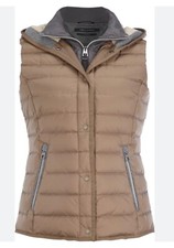 Marc O'Polo Damen Sport Weste Daunenweste  Braun (Taupe 734) mit Kapuze Größe 38