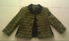 Madeleine  Jacke Blazer 29% Wolle 10% Alpaka Gr.40 Schwarz Grün Muster