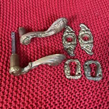 Antik Messing Türklinke Tür Griffe BB Rosetten Türgriffe Türbeschlag 2 Vorhanden