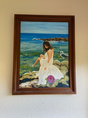 öl gemälde frau meer - ",