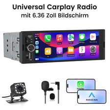 6,36" 1DIN Autoradio Wireless CarPlay Touchscreen BT 5.0 USB FM ANDROID AUTO USB