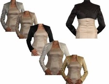 BRAUTJACKE ABEND BOLERO STOLA SATIN MIT FEINEM GLANZ   LANGARM 