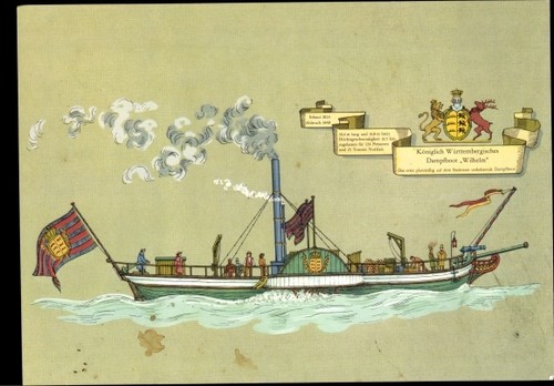 Dampfboot wilhelm - ak,