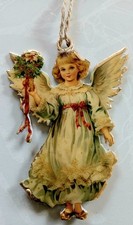 Christbaumschmuck Oblate Engel Weihnachtsengel Angel Anhänger Blech H 10cm