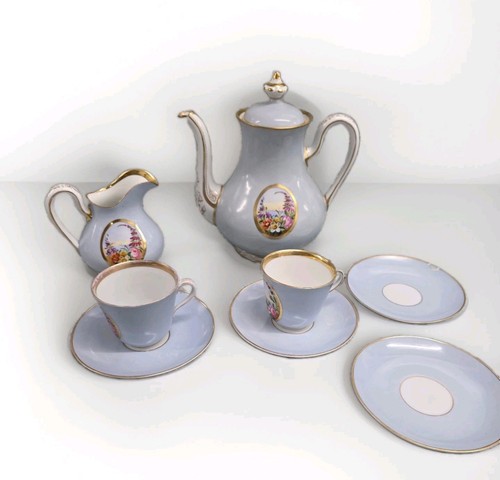 Kaffee restservice handbemalt - kaffee,