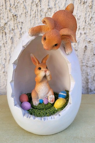 Osterdeko mit hasen osterei - osterdeko, ei