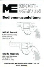 Bedienungsanleitung Revolver ME 38 POCKET / 38 MAGNUM Kal. 9mm User Manual (161