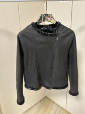 Lammfell Damen Lederjacke Gr. 38 Doppelseitig Grau
