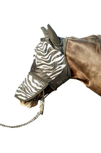 Fliegenschutzmaske zebra mit - fliegenschutzmaske, -zebra-