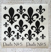 Shabby Chic Wasserf.Aufkleber Möbeltattoo Französische Lilien Tisch,Vintage weiß