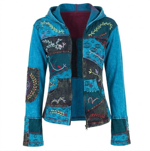 Damen boho goa kapuzenjacke - boho,
