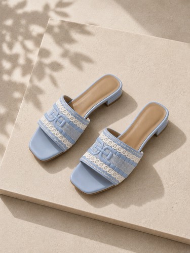 Damen hellblaue sommer mules - hellblaue,