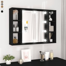 Spiegelschrank Wandregal mit LED-Leuchten Wandschrank Schminkspiegel Badezimmer