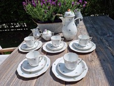 Herend/Hungary/Kaffeeservice/5 Pers/18teilig/Kaffeekanne/Streublumen/Goldrand
